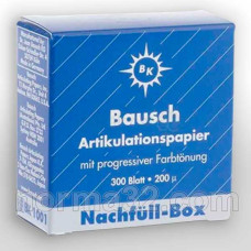 Папір артикуляційний BK 01 синій (200 мк) листів 300 шт, Bausch (Німеччина)