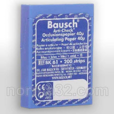 Папір артикуляційний BK 61 синій (40 мк) листів 200 шт, Bausch (Німеччина)