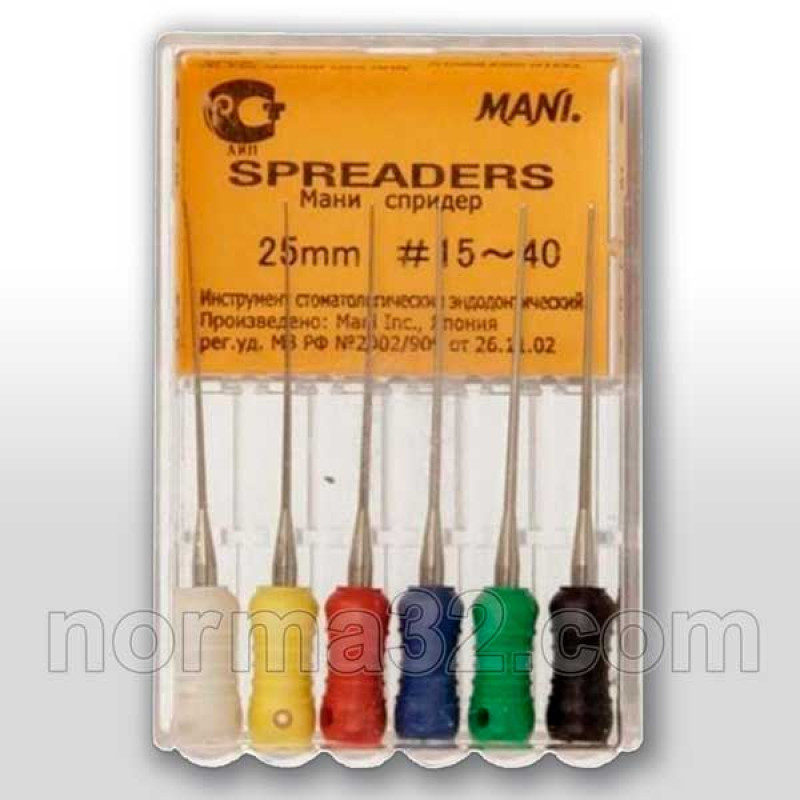 Спредеры Spreaders Mani, 25 мм, для латеральной конденсации