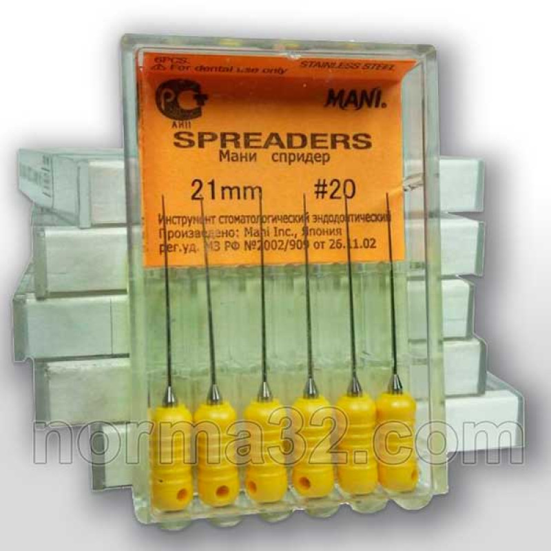 Спредеры Spreaders Mani, 25 мм, для латеральной конденсации
