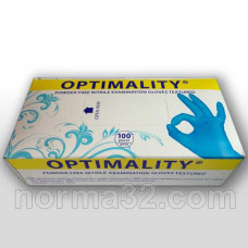 Рукавички Optimality / Оптималіті - нітрилова 100 шт (50пар), Optimality (МалАзія)