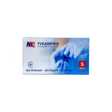 Рукавички оглядові нітрилові блакитні без пудри 3.0 г, 100 шт/уп, MR
