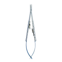 Castroviejo curved needle holder 16 cm Blue MR-1142/40, 1 pc, MEDRYNOK